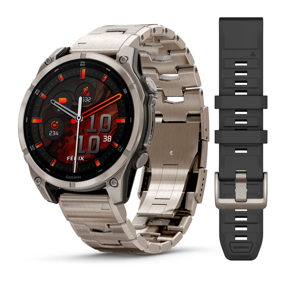 Garmin fenix 8 – 47мм, AMOLED Sapphire, Titanium з титановим браслетом